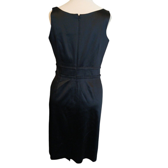 Talbots Satin Cocktail Dress Sz 10 Black Semi Formal Whimsigoth Elegant Party - Picture 3 of 17